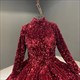Ballkleid-Ombre-Pailletten-langärmeliges Quinceanera-Kleid