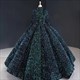 Ballkleid-Ombre-Pailletten-langärmeliges Quinceanera-Kleid