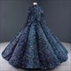Ballkleid-Ombre-Pailletten-langärmeliges Quinceanera-Kleid