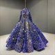 Ballkleid-Ombre-Pailletten-langärmeliges Quinceanera-Kleid