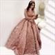 Ballkleid-Ombre-Pailletten-langärmeliges Quinceanera-Kleid