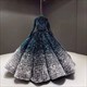 Ballkleid-Ombre-Pailletten-langärmeliges Quinceanera-Kleid