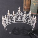 Rhinestone Alloy Birthday Tiara Princess Crown With Pearls