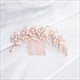 Alloy Rhinestone Leaf Hair Comb With Pearl