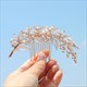 Alloy Rhinestone Leaf Hair Comb With Pearl