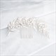 Alloy Rhinestone Leaf Hair Comb With Pearl