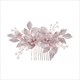 Alloy Leaf And Floral Handmade Hair Comb With Pearls
