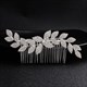 Alloy Wave Rhinestone Leaf Hair Comb