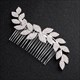 Alloy Wave Rhinestone Leaf Hair Comb