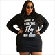 Women'S Letter Printed Casual Long Sleeve Hoodie Plus Size Dress