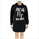 Women'S Letter Printed Casual Long Sleeve Hoodie Plus Size Dress