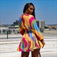 Floral Printed Long Sleeve Wrap V-Neck Pleated Plus Size Dress