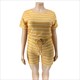 Women'S Striped Printed Short Sleeves Plus Size Jumpsuit