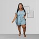 Damen Freizeit-Übergrößen-Jumpsuit mit kurzen Ärmeln für den Urlaub