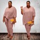 Women Two Piece V-Neck Plus Size Casual Long Pants Set