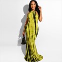 Vestidos maxi largos ajustados casuales sin mangas con tie dye para mujer