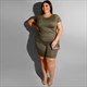 Women Plus Size Two Piece Casual Short Sleeve Tracksuit Sets