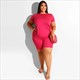 Women Plus Size Two Piece Casual Short Sleeve Tracksuit Sets