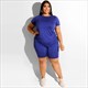 Women Plus Size Two Piece Casual Short Sleeve Tracksuit Sets