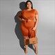 Women Plus Size Two Piece Casual Short Sleeve Tracksuit Sets