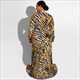 Plus Size Maxi Dress With Split, V-Neck, Long Sleeves