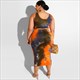 Tie Dye Printed Two Piece Plus Size Bodycon Dresses