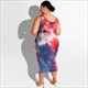 Tie-Dyed Print Two Piece Bandage Bodycon Plus Size Dress