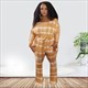Tie Dye Printed Long Sleeve Plus Size Jumpsuit