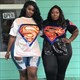 Short Sleeves Sequined Plus Size Tops With Side Split