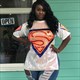Short Sleeves Sequined Plus Size Tops With Side Split