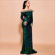 Off Shoulder Sequin Mermaid Prom Dress With Feathers