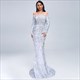 Off Shoulder Sequin Mermaid Prom Dress With Feathers
