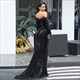 Off Shoulder Sequin Mermaid Prom Dress With Feathers