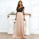 A-Linien-Abschlussballkleid mit V-Ausschnitt, Paillettenoberteil und Flügelärmeln