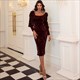 Sequin Mermaid Square Neck Cocktail Dress With Long Sleeves