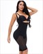Spaghetti Strap Zipper Open Bust Bodysuit With Butt Lifter