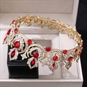 Alloy Beaded Bridal Tiara With Rhinestone Accents