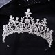 Zircon Crystal Bridal Tiara With Rhinestone Accents