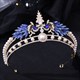Peacock Zircon Pearls Bridal Tiara With Rhinestone Accents