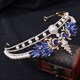 Peacock Zircon Pearls Bridal Tiara With Rhinestone Accents