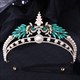Peacock Zircon Pearls Bridal Tiara With Rhinestone Accents