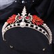 Peacock Zircon Pearls Bridal Tiara With Rhinestone Accents