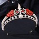 Peacock Zircon Pearls Bridal Tiara With Rhinestone Accents
