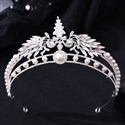 Peacock Zircon Pearls Bridal Tiara With Rhinestone Accents