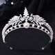 Peacock Zircon Pearls Bridal Tiara With Rhinestone Accents