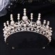 Rhinestone Crystal Bridal Tiara With Pearls