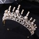 Rhinestone Crystal Bridal Tiara With Pearls