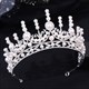 Rhinestone Crystal Bridal Tiara With Pearls