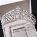 Diadème de mariée baroque perles cristal avec accents strass