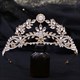 Leaf Bridal Tiara With Rhinestone Accents